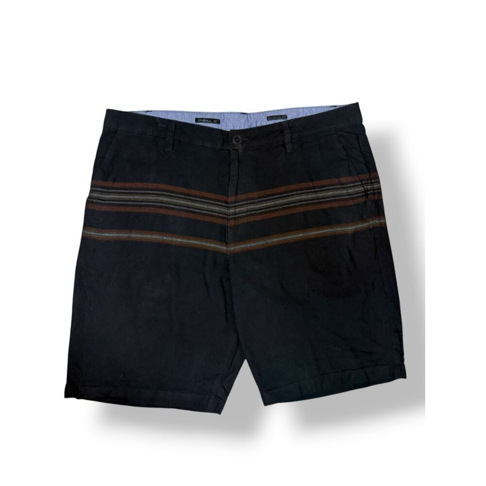 O'Neill Treehorn Stripe Walkshorts Men’s‎ 40 Chino Shorts Black